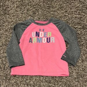 Under Armour Kids Pink and Gray Long Sleeve Tee 18 Months